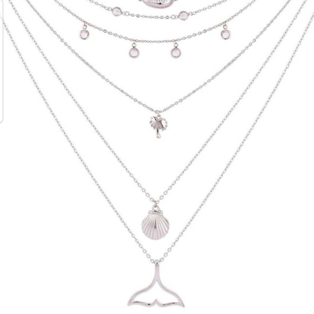 *Omi* Layered Silver Necklace - Picture 3 of 5